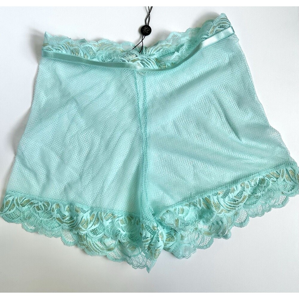 Demery Jayne Teal Bloomers High-Waist Women’s Medium Mesh Shorts Lingerie Blue